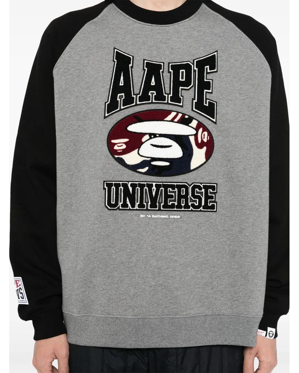 Aape By A Bathing Ape Gray Logo Patched Sweatshirt for men