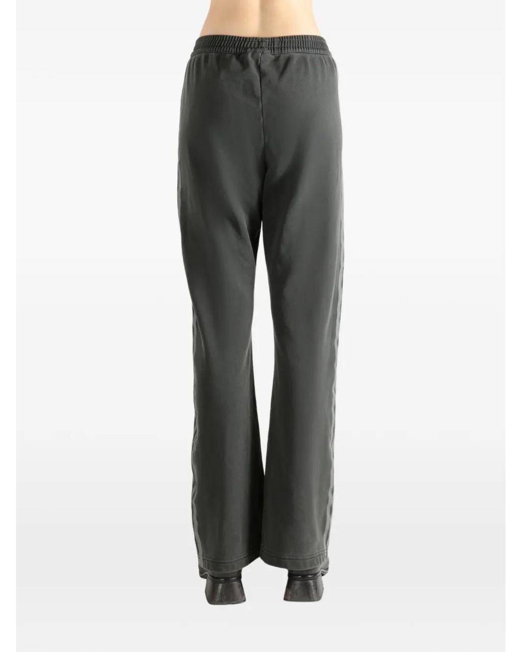Adidas Gray Stripe-Detail Track Pants
