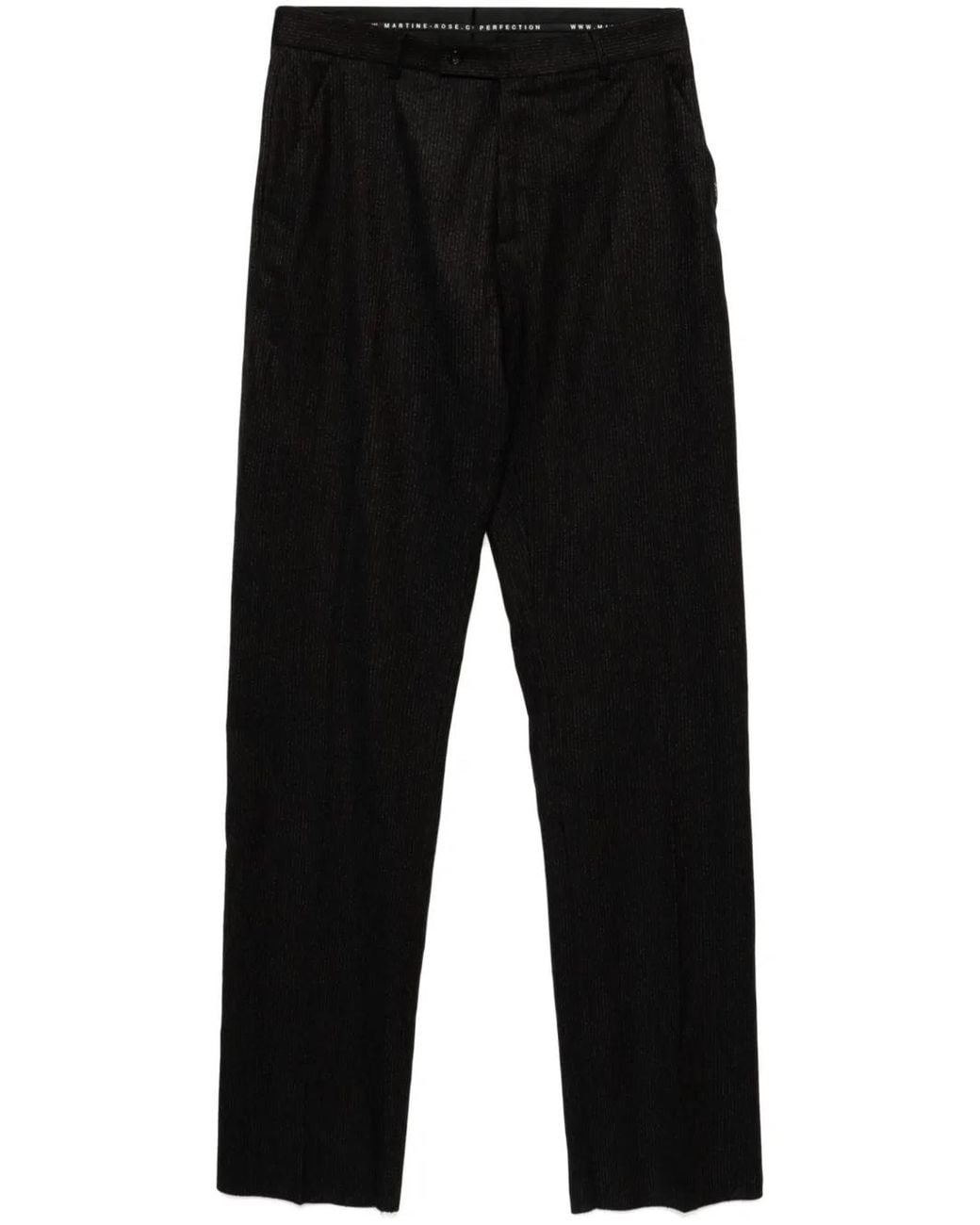 Martine Rose Black Striped Straight-Leg Trousers for men