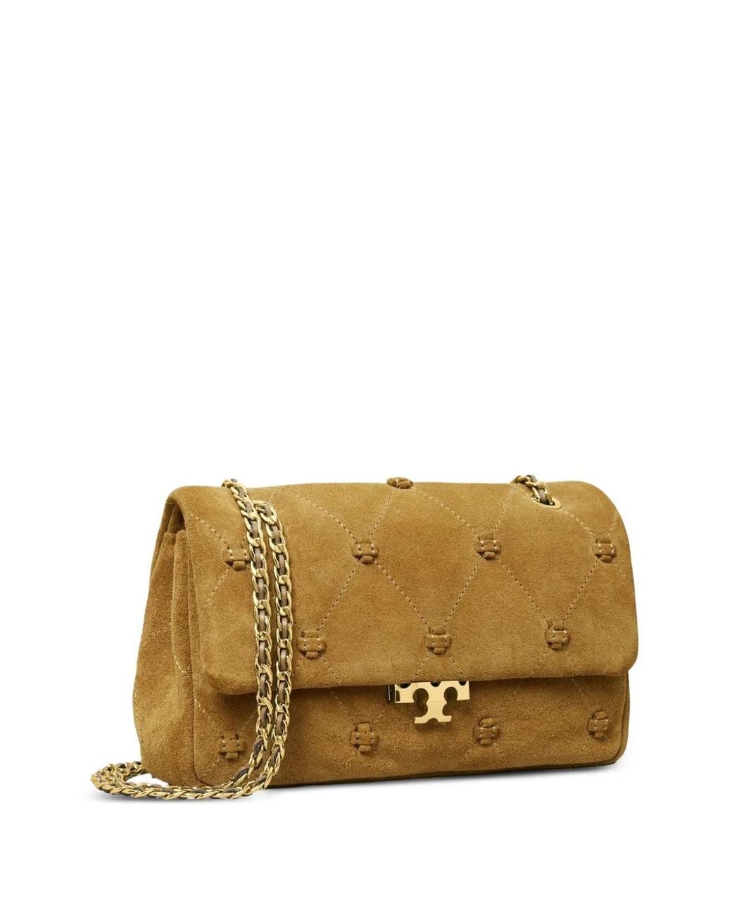 Tory Burch Natural Small Bunny Knot Suede Shoulder Bag