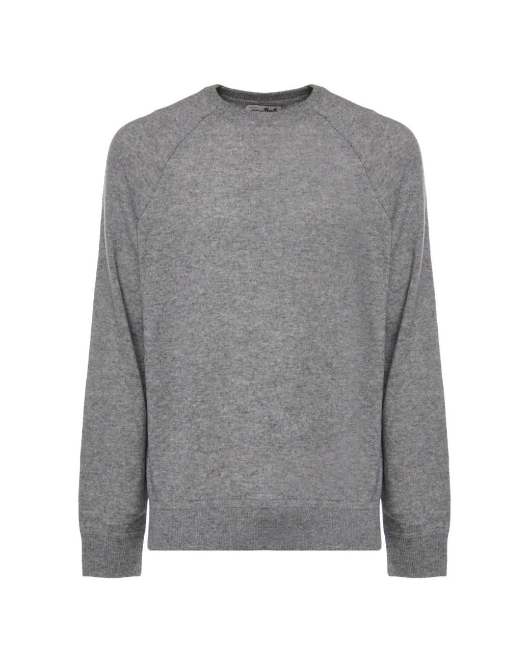 Mc2 Saint Barth Gray Bricklane Merino Wool And Cashmere Blend Crew-Neck for men