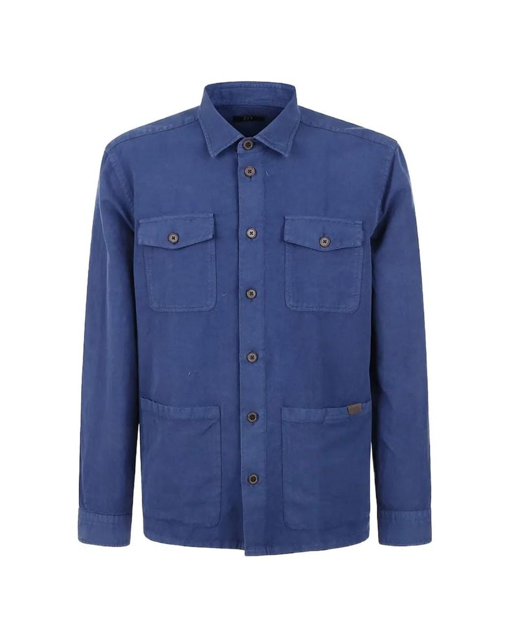 Fay Blue Four-Pocket Shirt for men