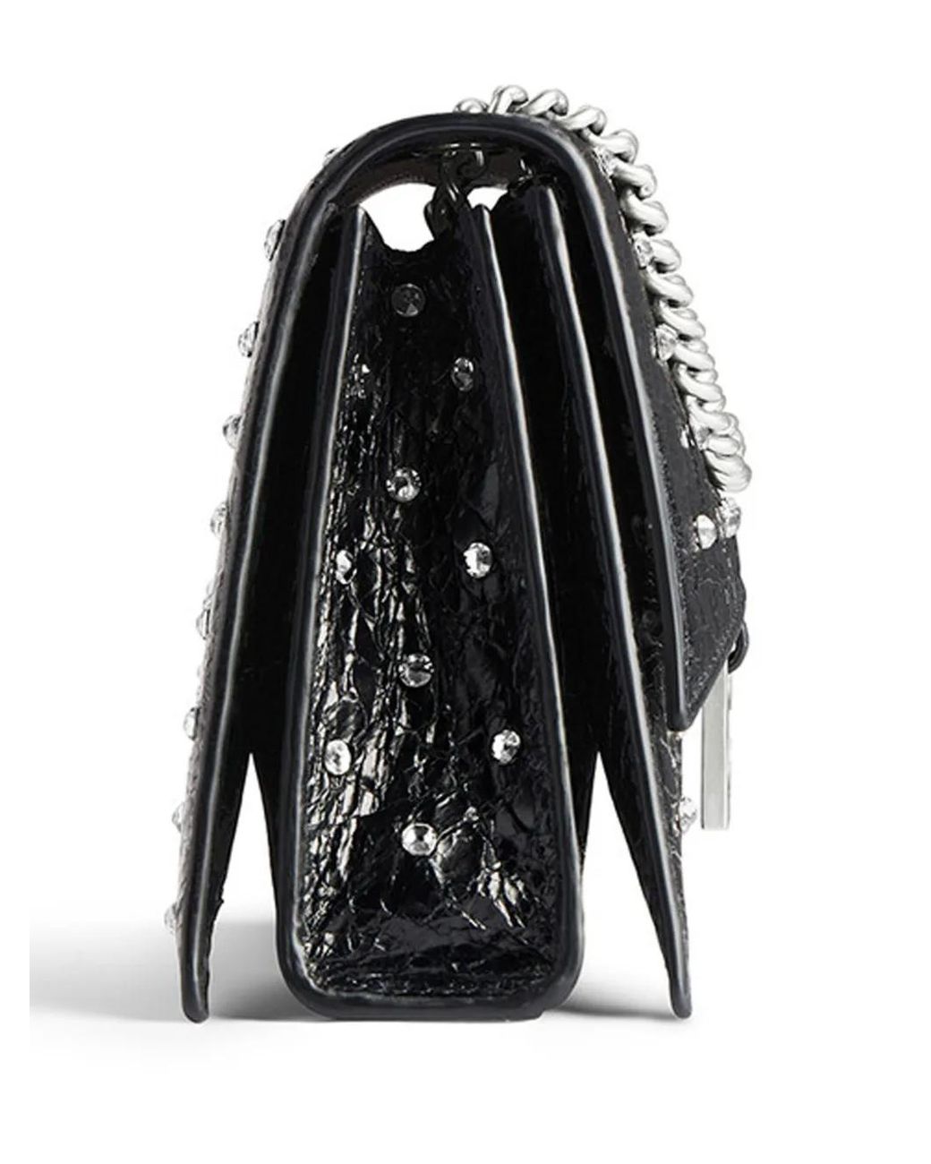 Balenciaga Black Small Crush Shoulder Bag