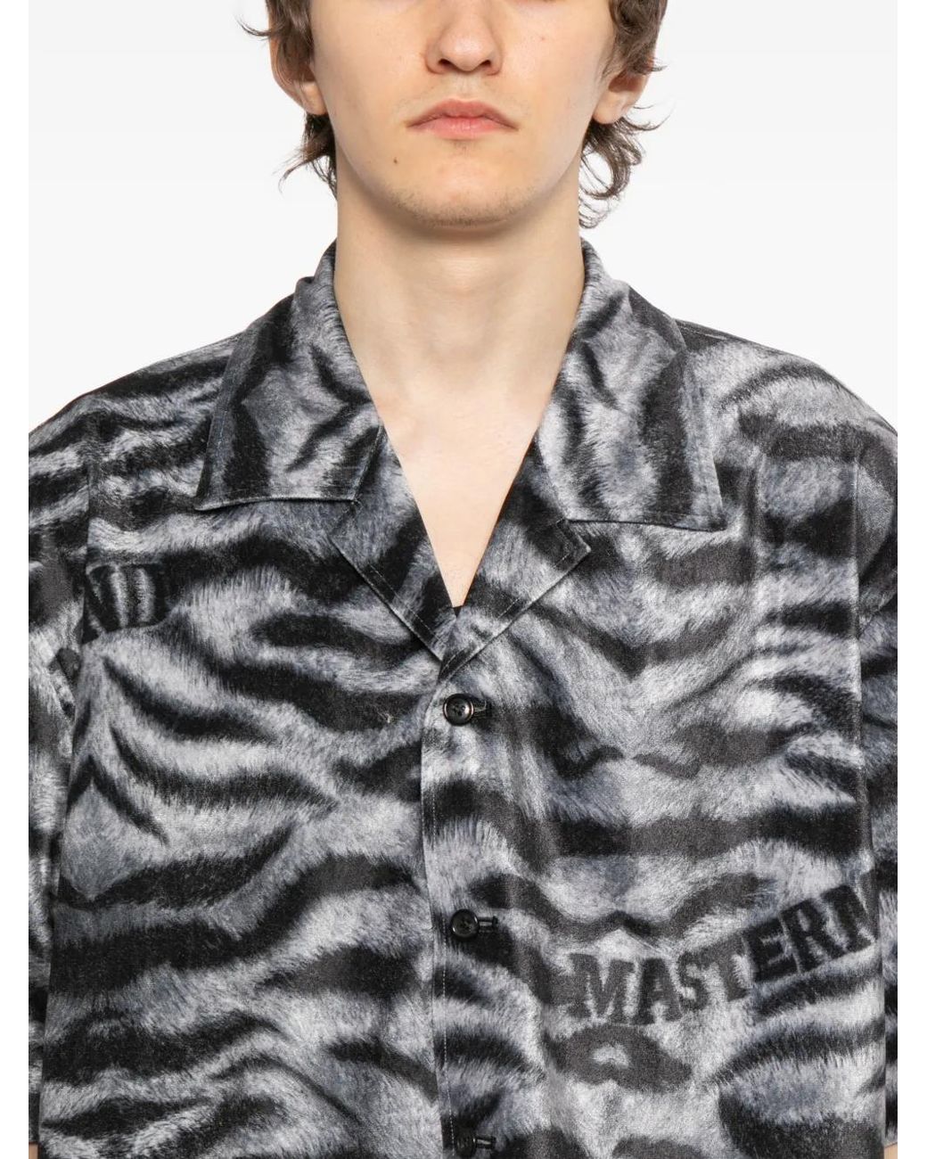 MASTERMIND WORLD Gray Tiger-Print Shirt for men