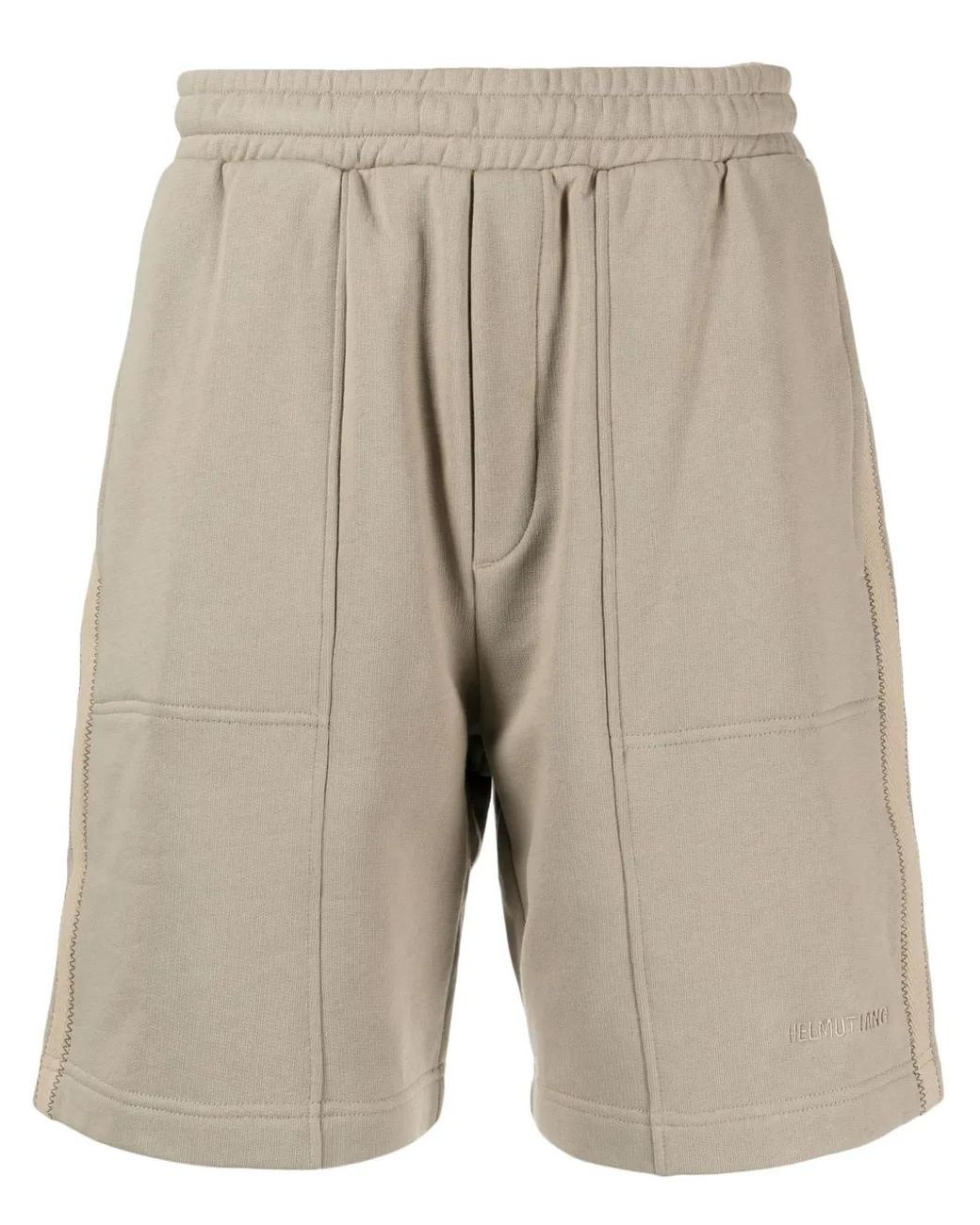 Helmut Lang Natural Logo-Embroidered Tape Track Shorts for men