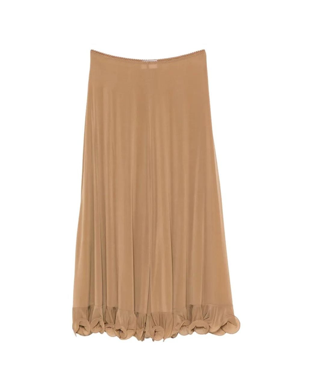 Moschino Natural Gathered Ruffle Skirt With Elasticated Waistband