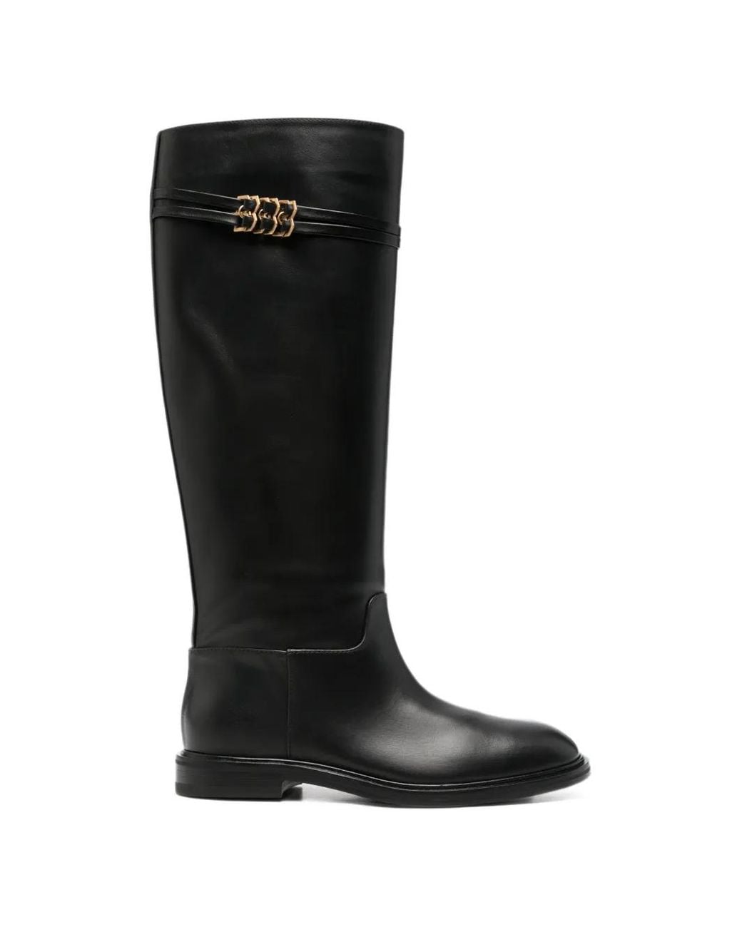 Baldinini Black Logo-Plaque Knee-High Boots