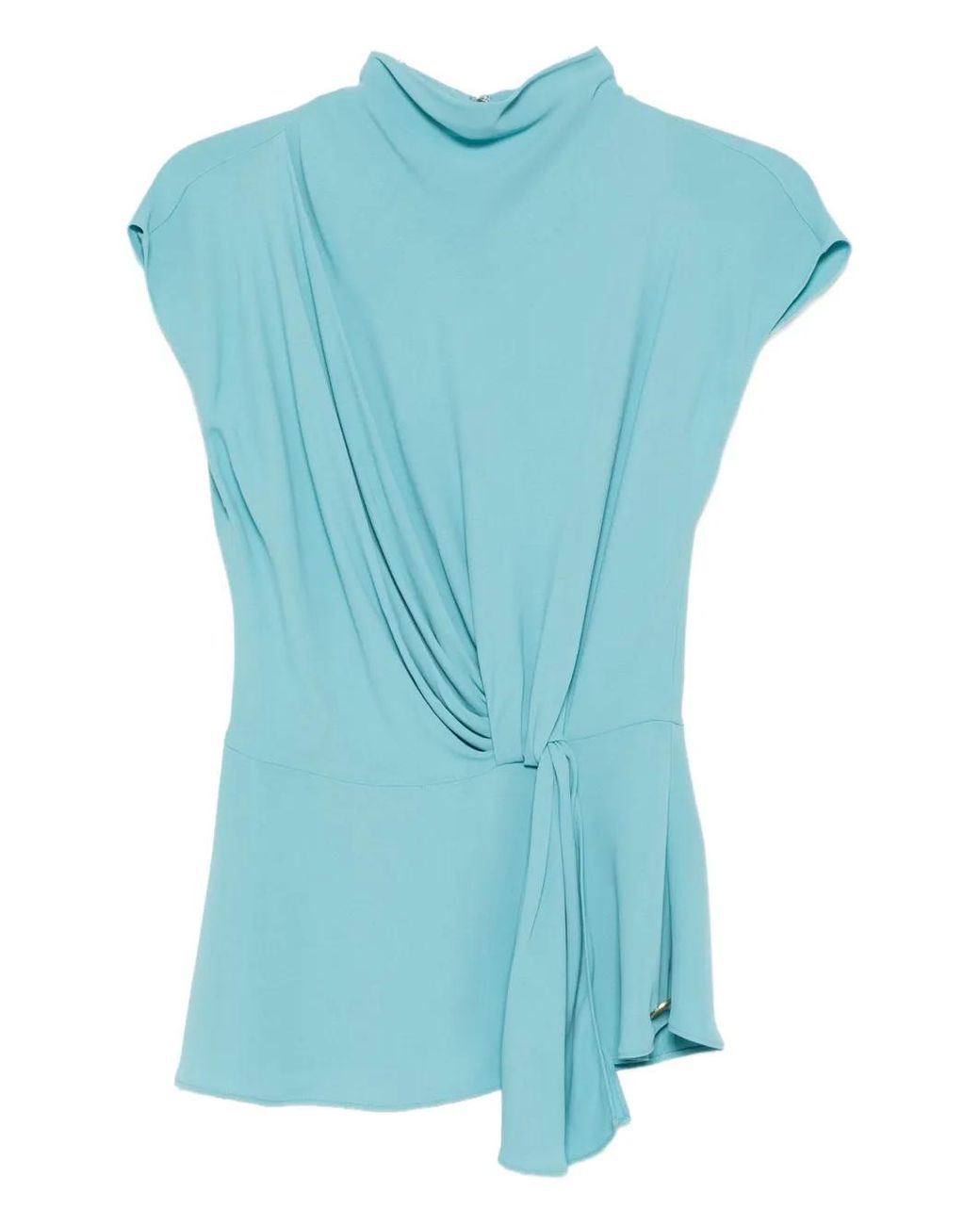 Karl Lagerfeld Blue Sleeve Knot Blouse