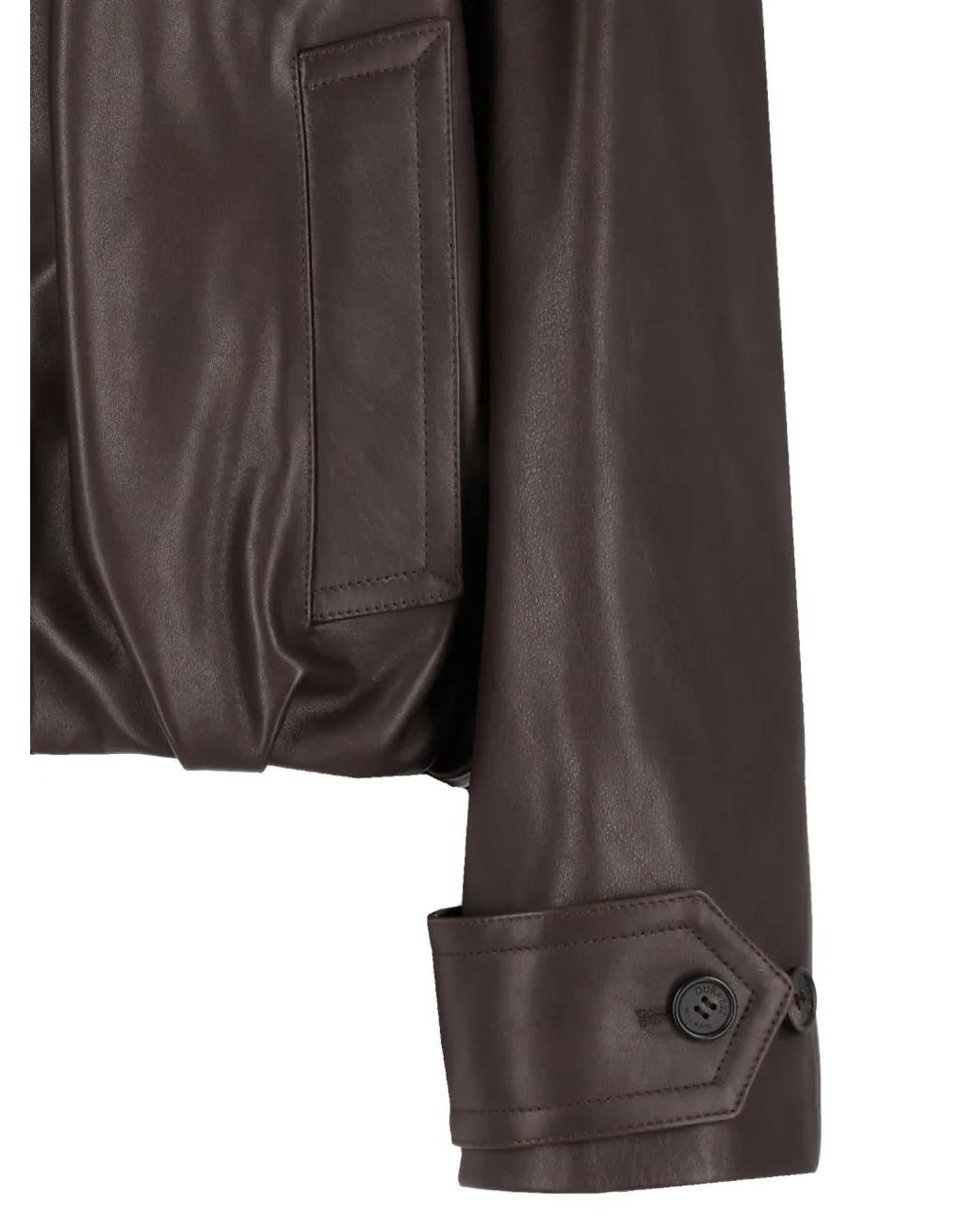 DURAZZI MILANO Brown Leather Bomber Jacket