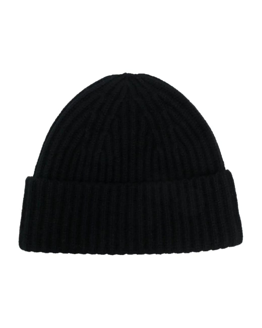 Lisa Yang Black Ribbed-Knit Beanie Hat