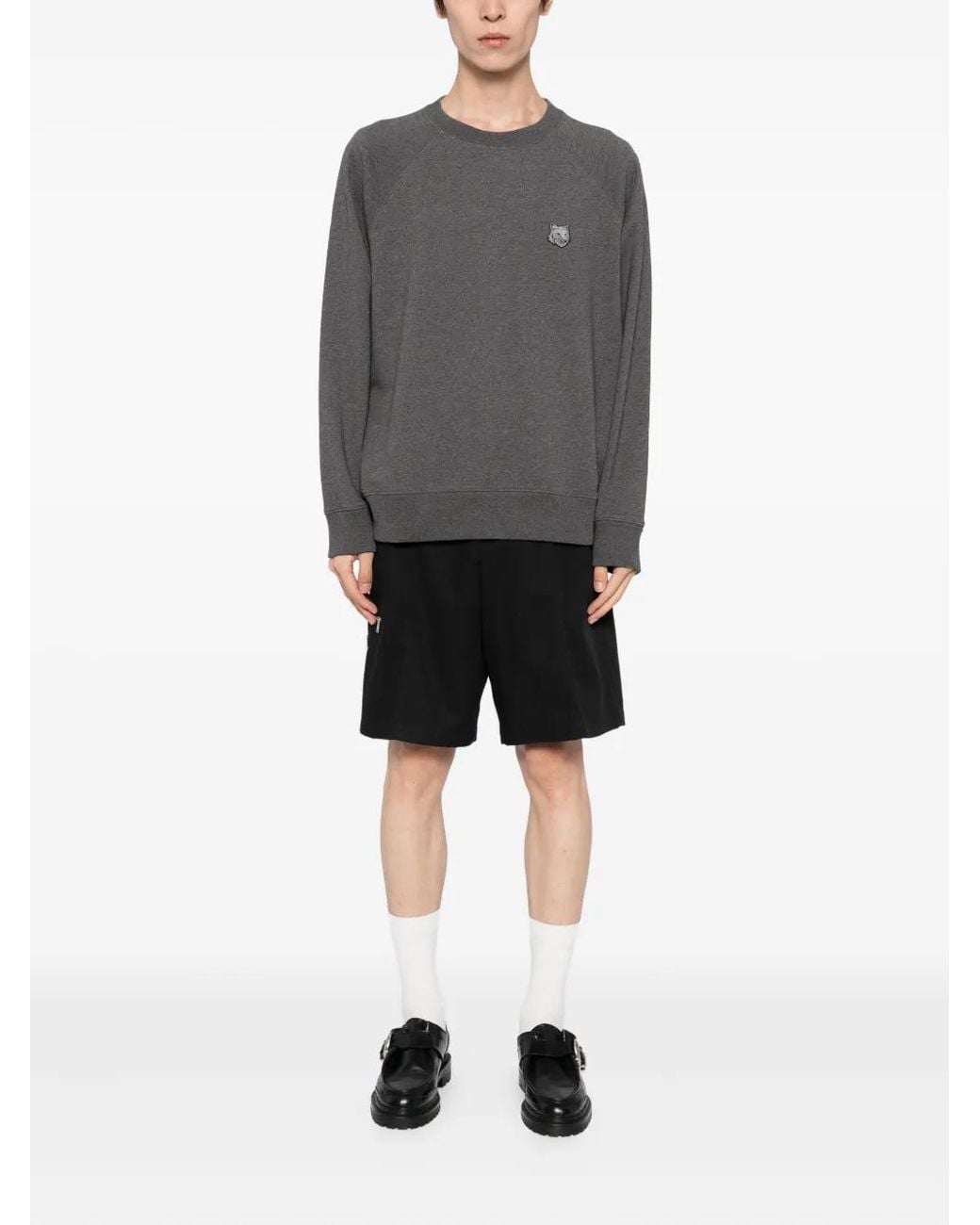 Maison Kitsuné Gray Bold Fox Head Patch Sweatshirt for men