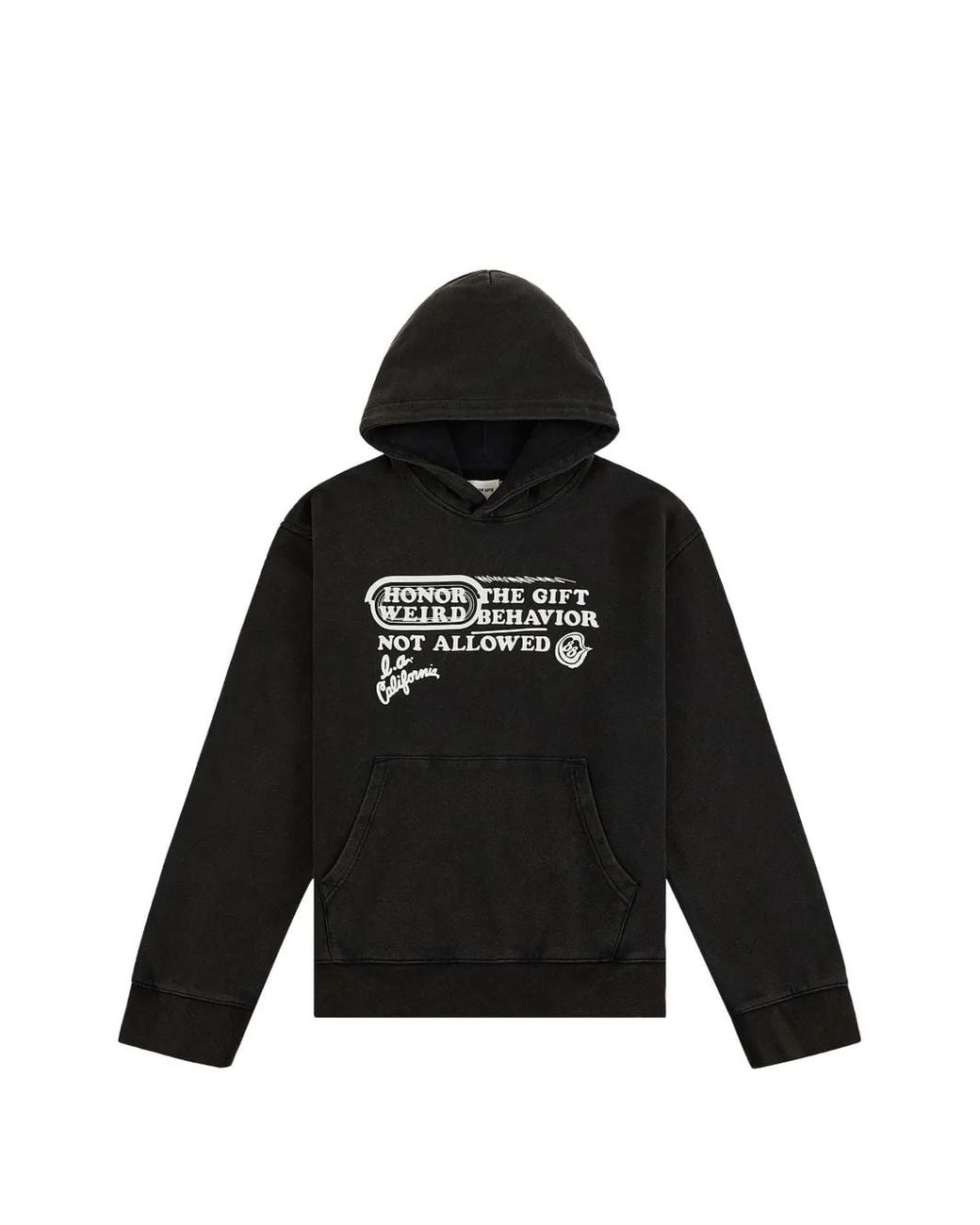 Honor The Gift Black Not Allowed Graphic-Print Faded Hoodie for men