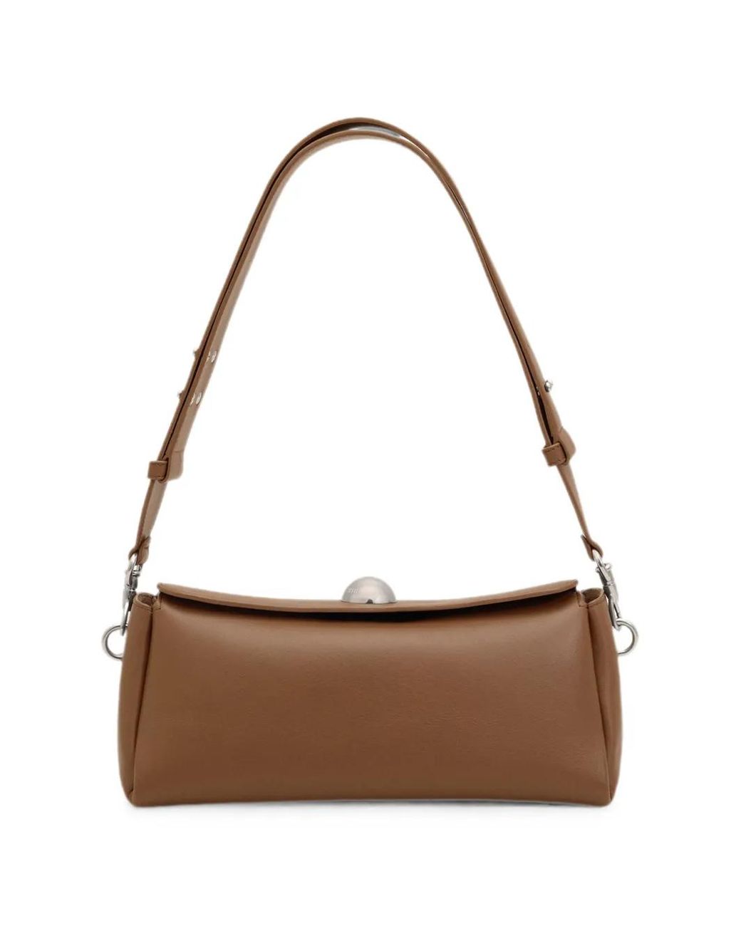 AMI Brown Cow Leather Carrousel Bag