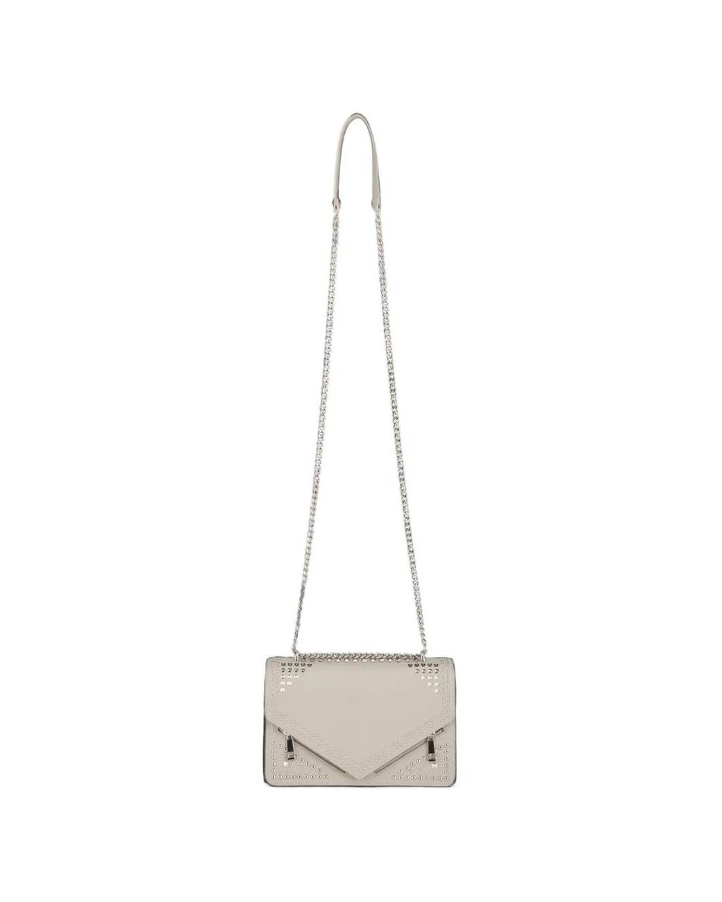 Kat Maconie White Evelyn Stud-Embellished Leather Shoulder Bag