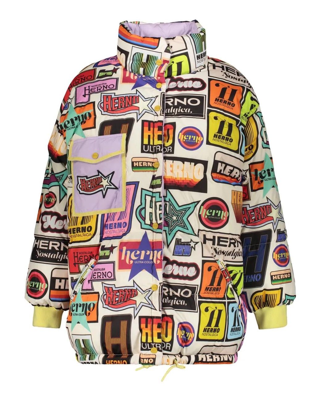 Herno Omkeerbaar Donsjack Met Print in het Gray