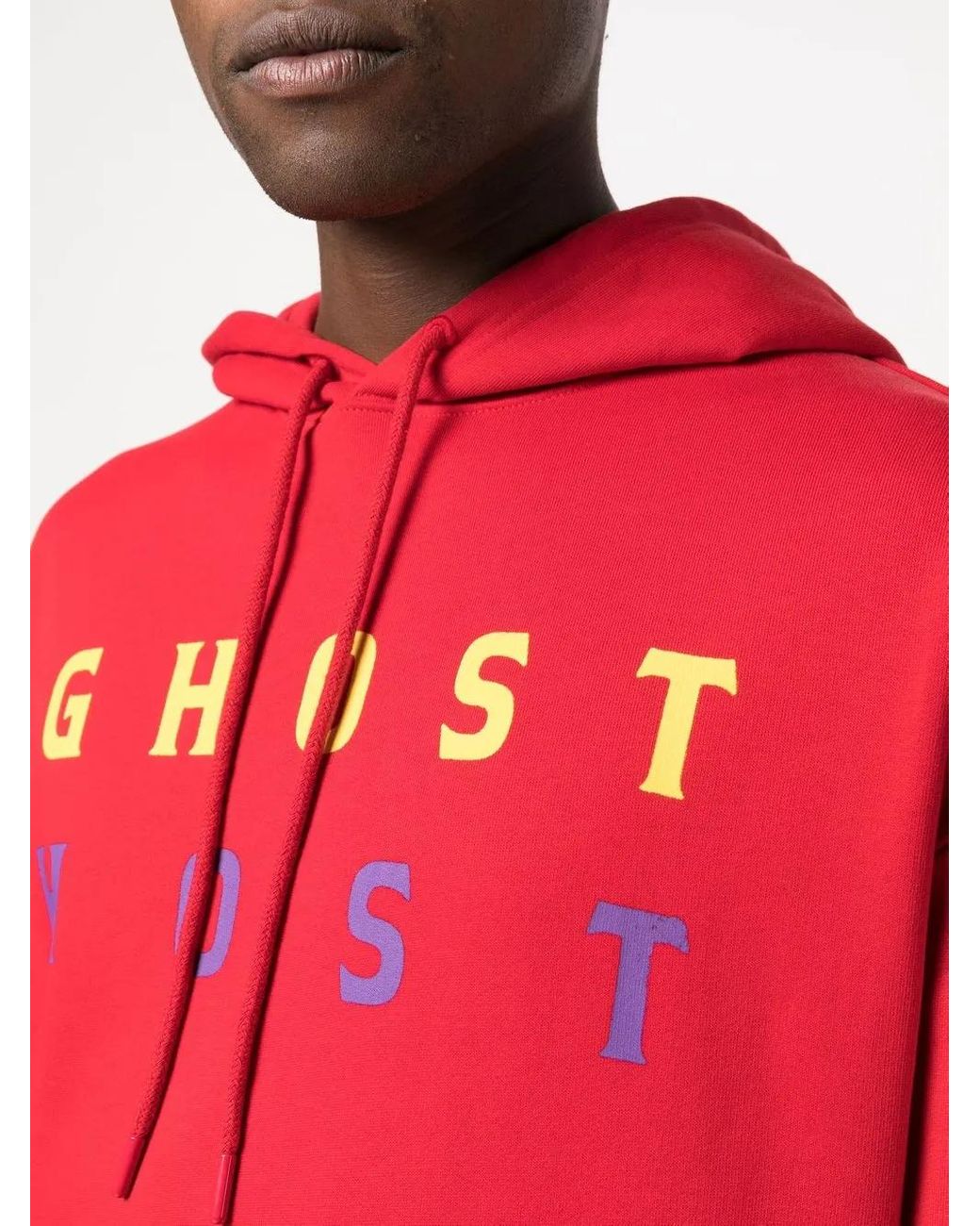 Raf Simons Red Ghost Host-Print Hoodie for men