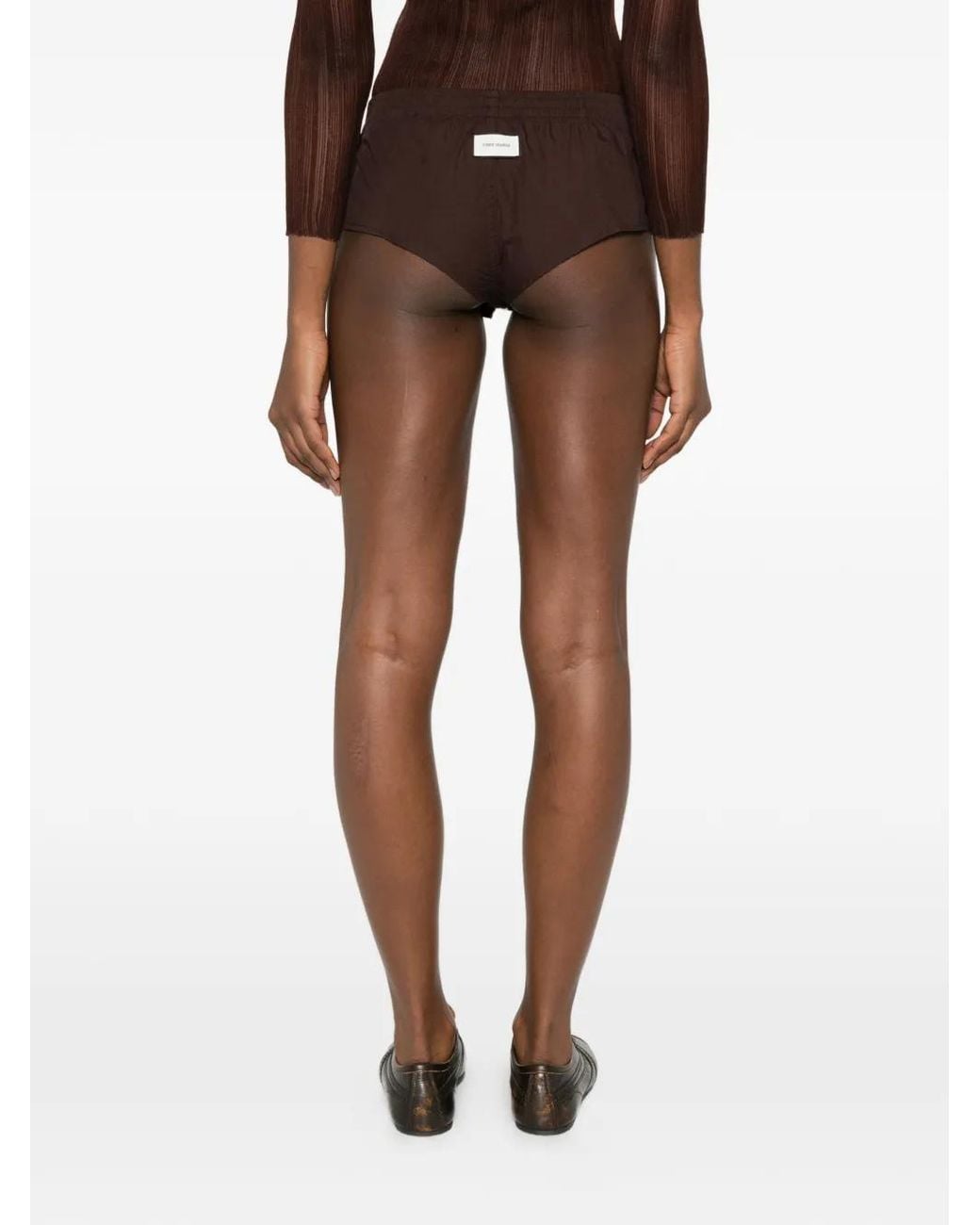 Entire studios Brown Pixie Buttoned Mini Shorts