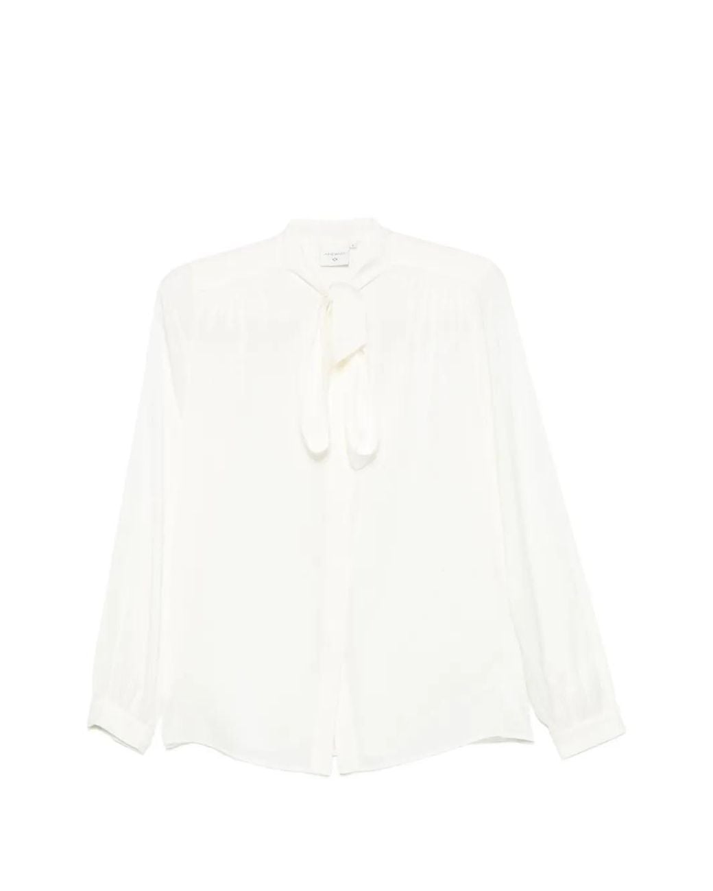 Andiata White Pussy-Bow Blouse