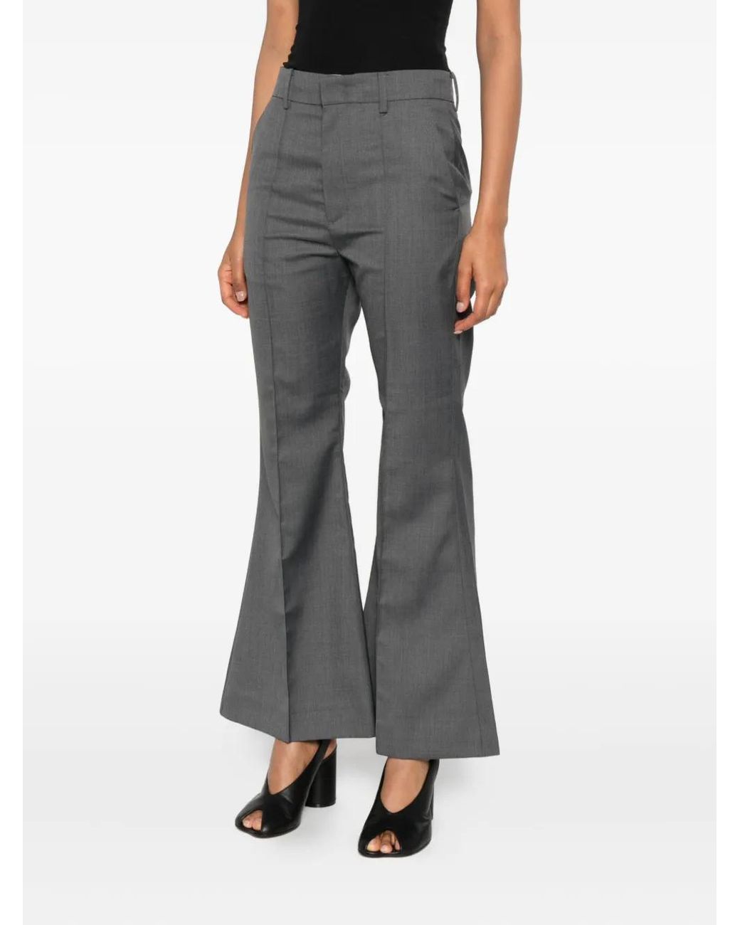 ROKH Gray Crease Flared Trousers