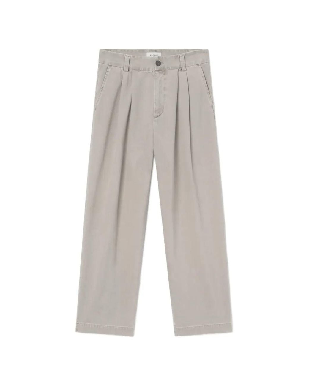 Agolde White Pantalon Droit Slater En Coton À Plis for men