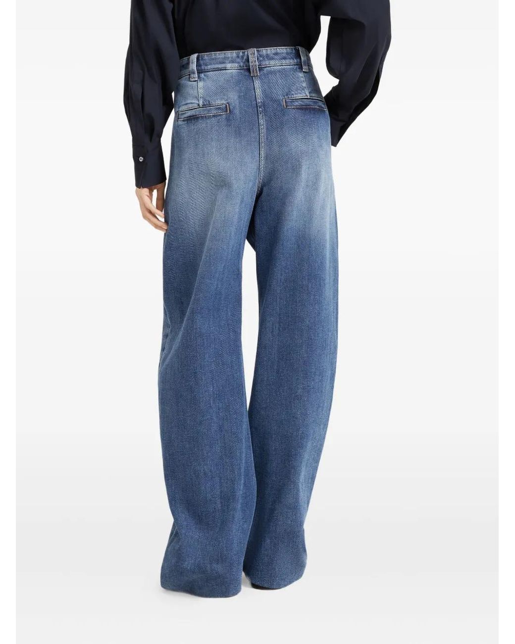 Brunello Cucinelli Blue Wide Leg Denim