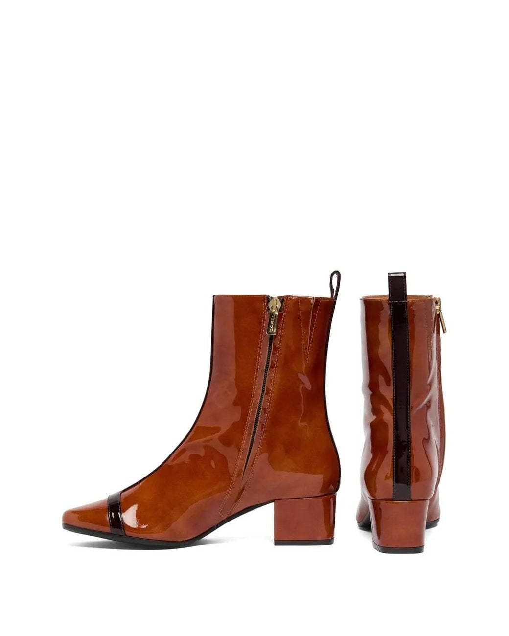 CAREL PARIS Brown Bottines Audrey En Cuir De Veau Verni
