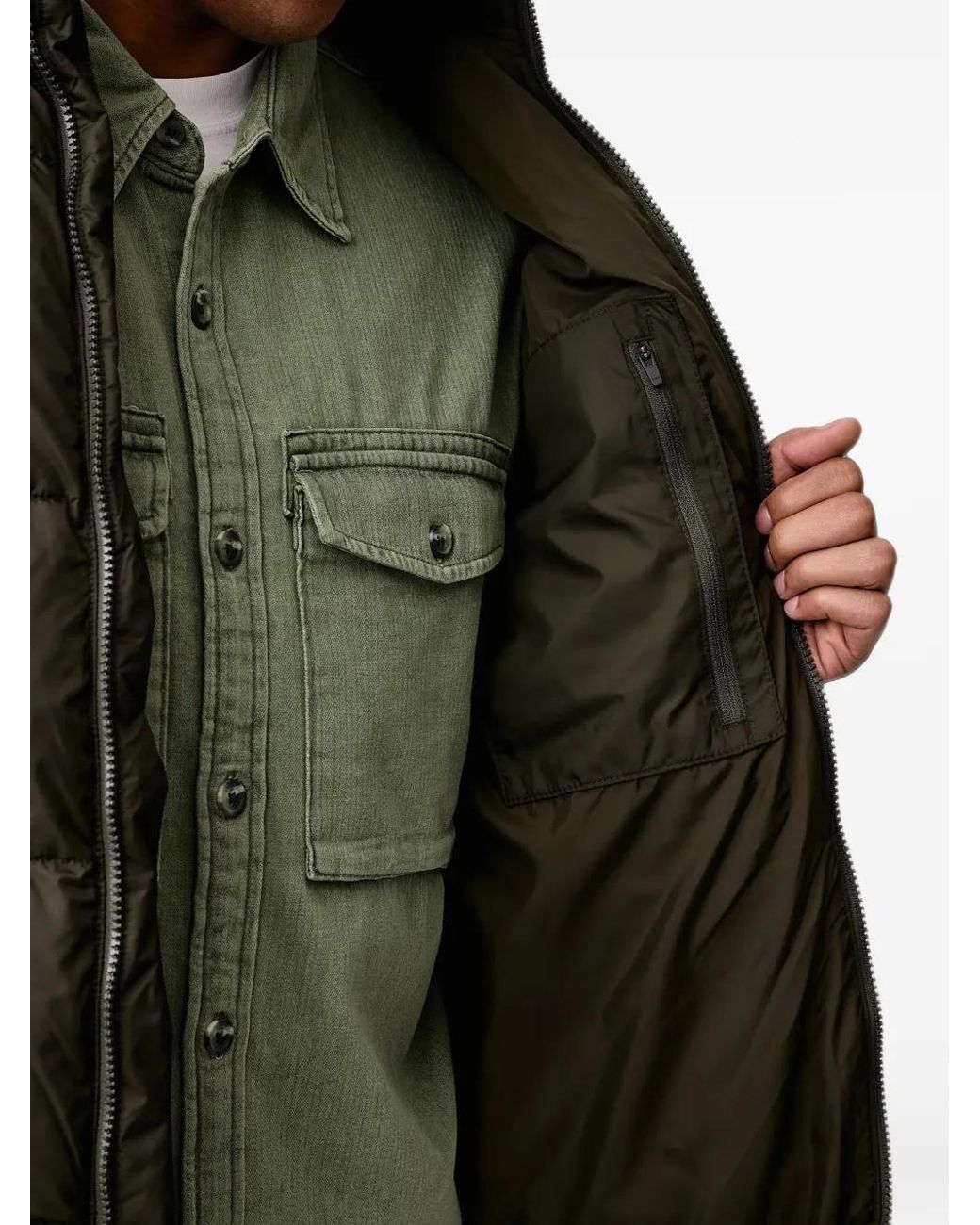 Levi's Black Quilted Logo-Patch Jacket for men