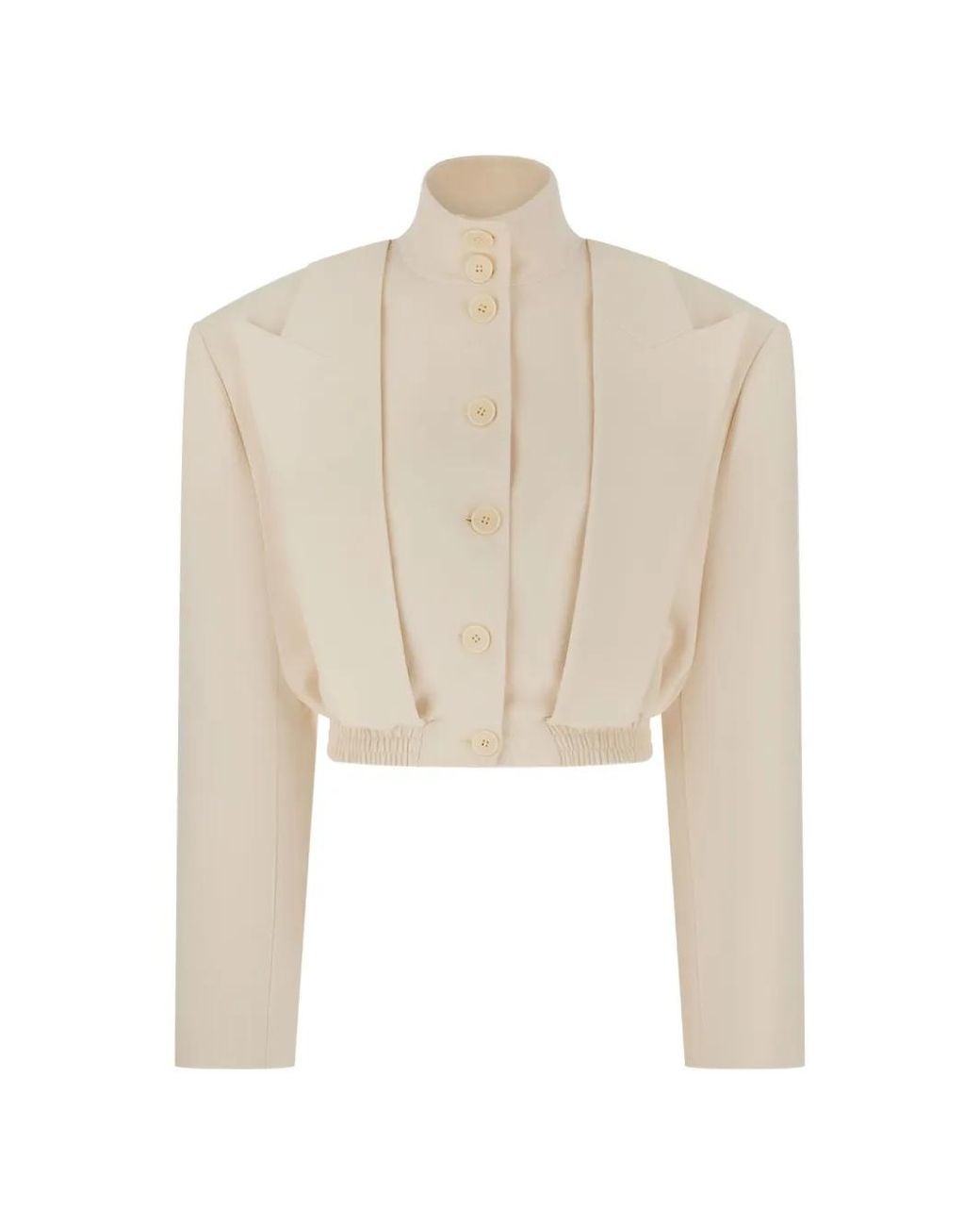 Nissa White Tailored Cropped Jacket