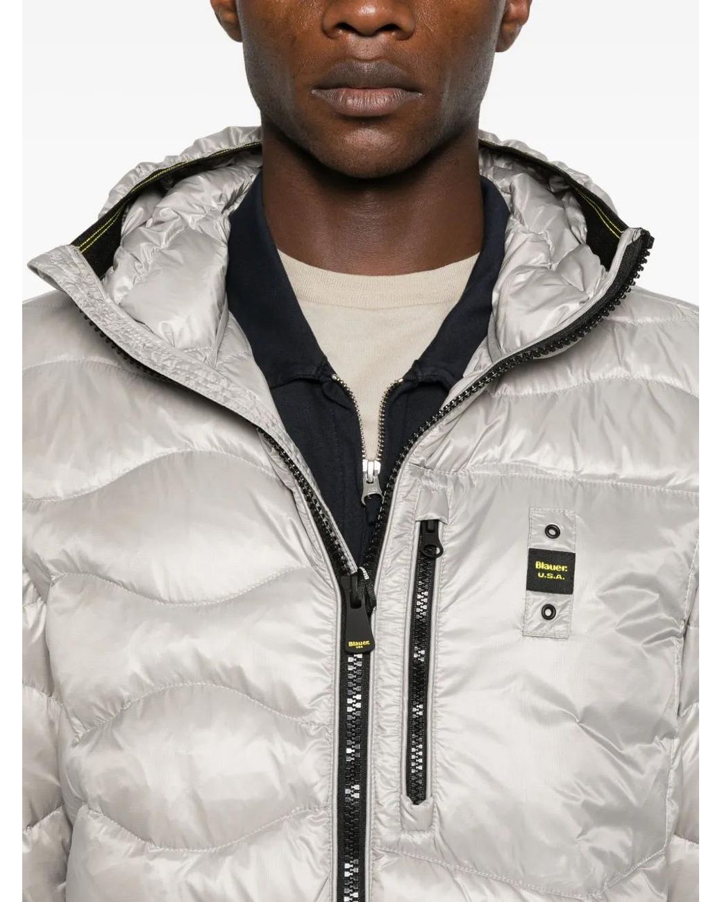 Doudoune À Capuche Blauer pour homme en coloris Gray