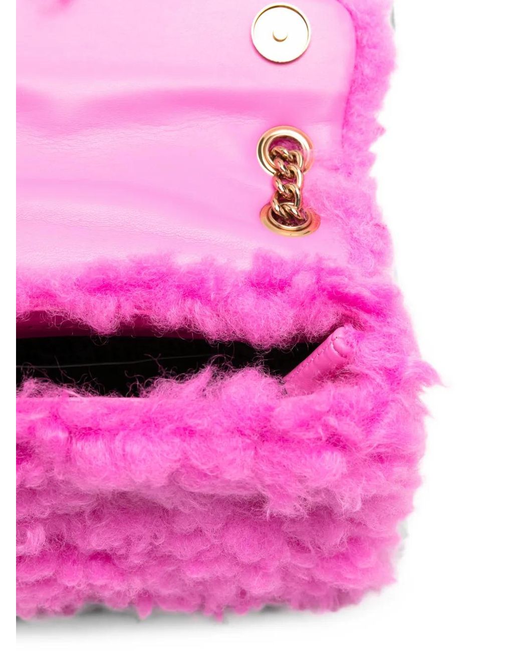 Kurt Geiger Pink Mini Kensington Faux-Shearling Shoulder Bag