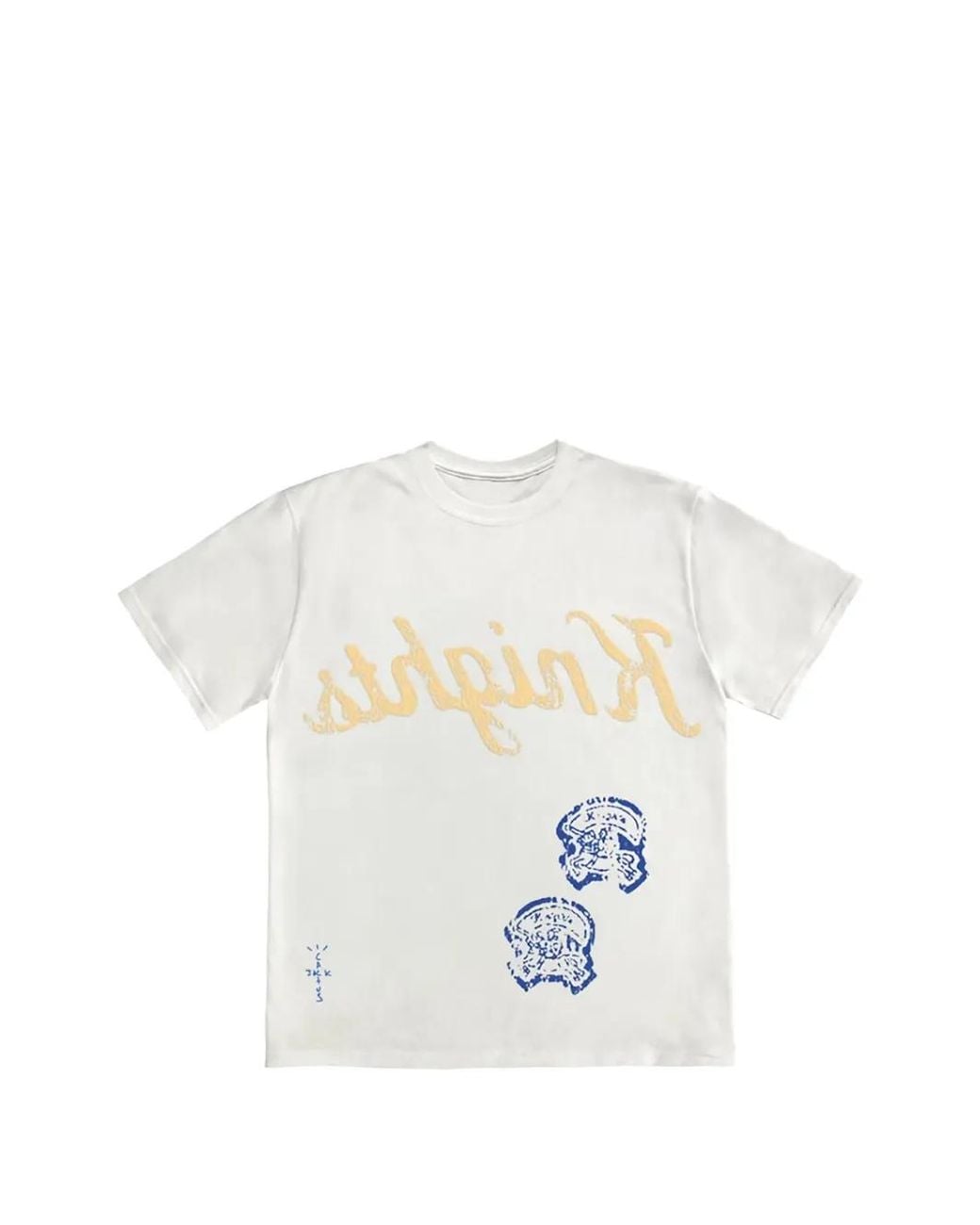 Travis Scott White Elkins Graphic-Print Short-Sleeve T-Shirt for men