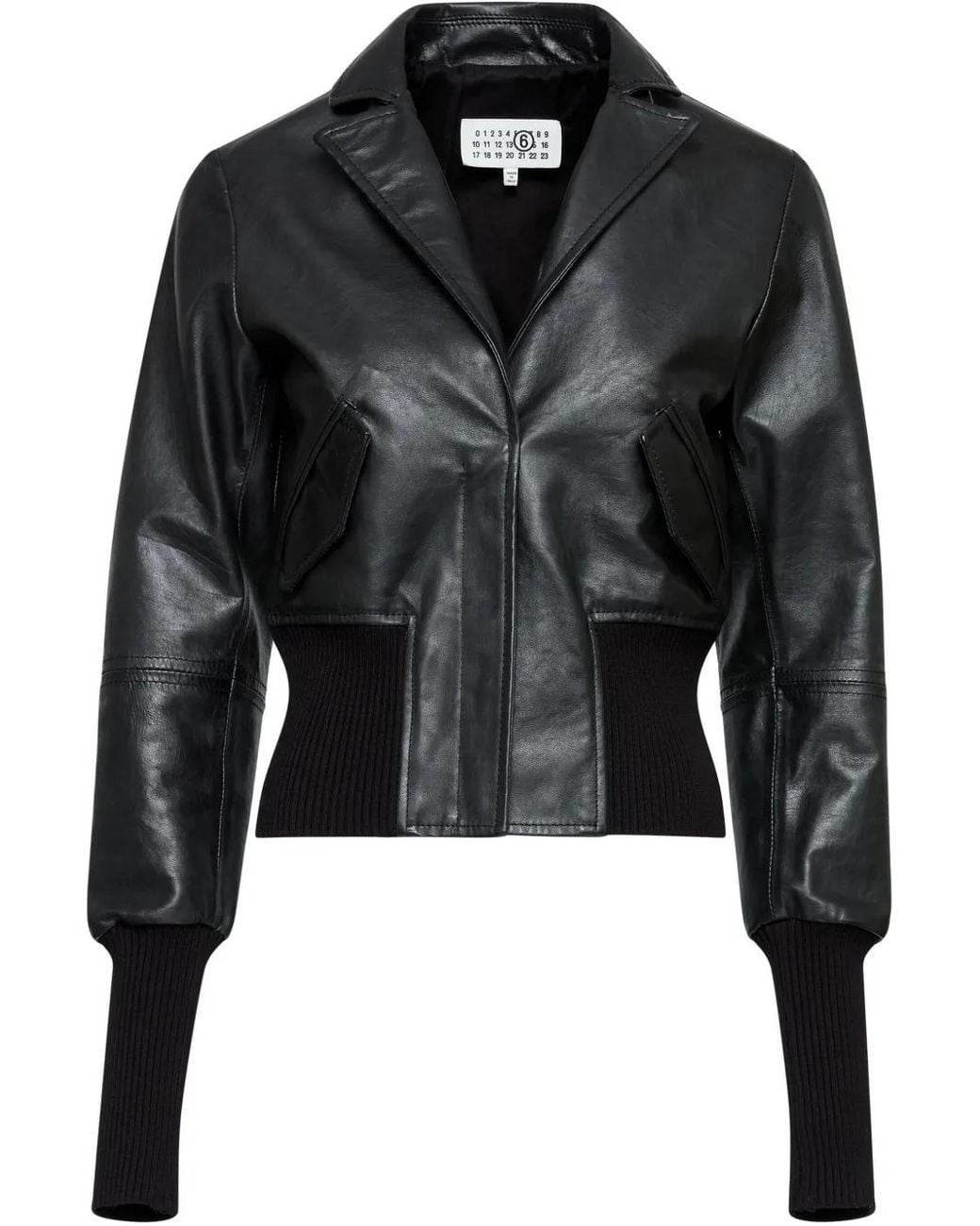 MM6 by Maison Margiela Black Leather Jacket