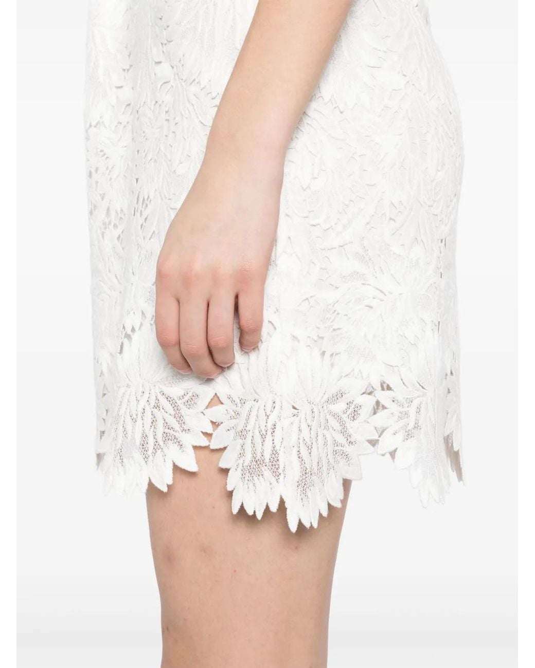 Ermanno Scervino White Floral Lace Mini Skirt