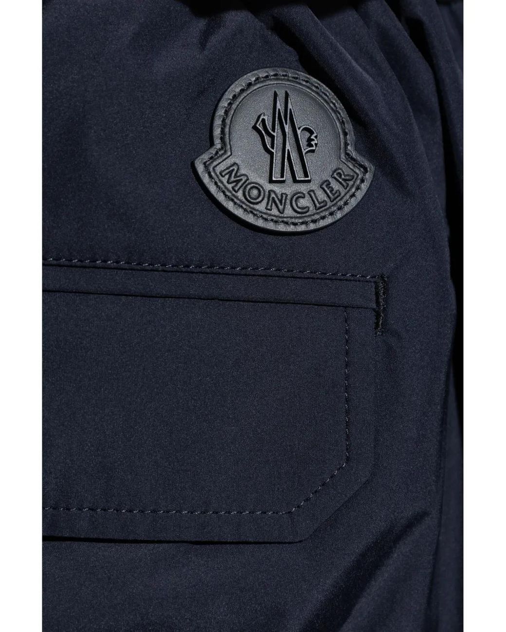 Moncler Blue Logo-Patch Trousers for men