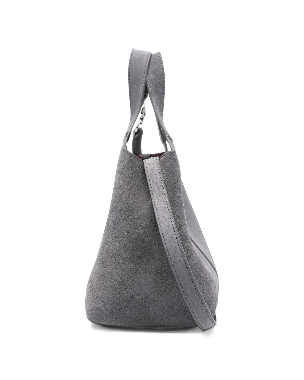 Coccinelle Gray C-Easy Suede Bucket Bag