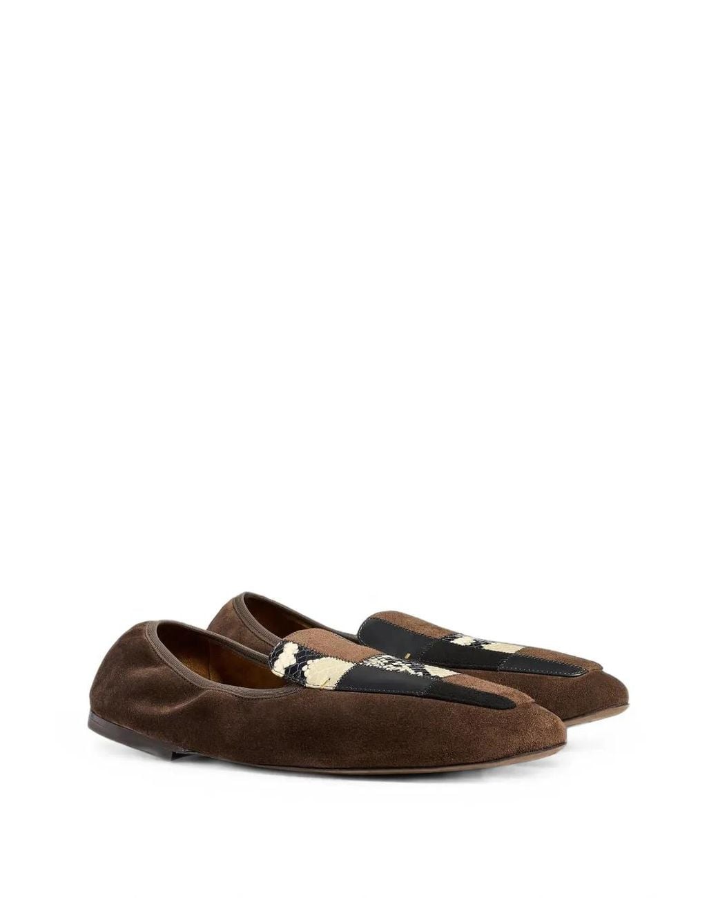 Khaite White Zoe Patchwork Ballet Flats