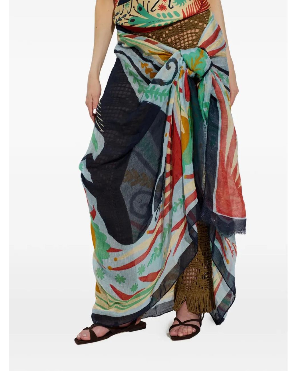 Etro Green X Tabby Booth Modal-Blend Scarf