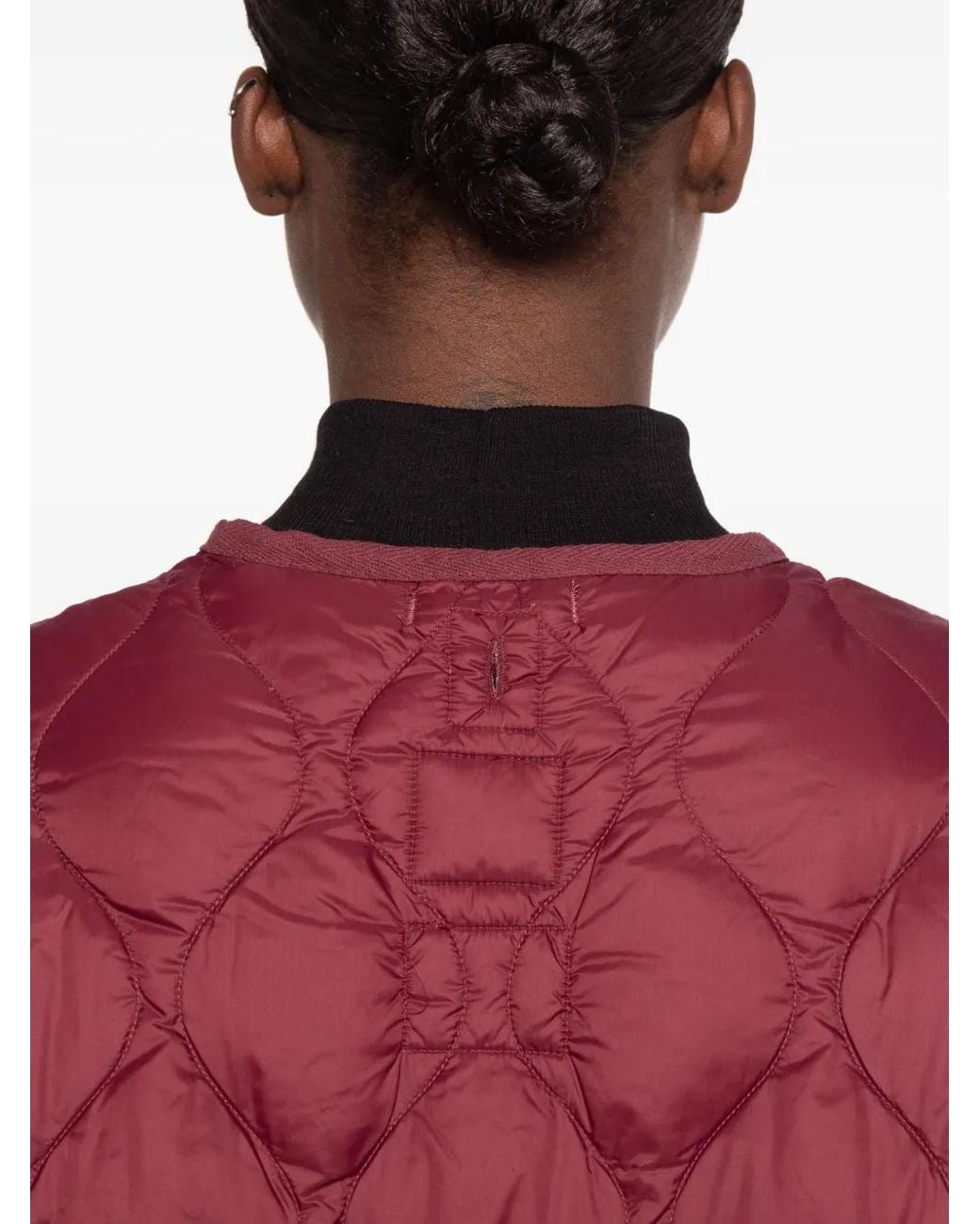 Taion Red Quilted Zip-Up Jacket