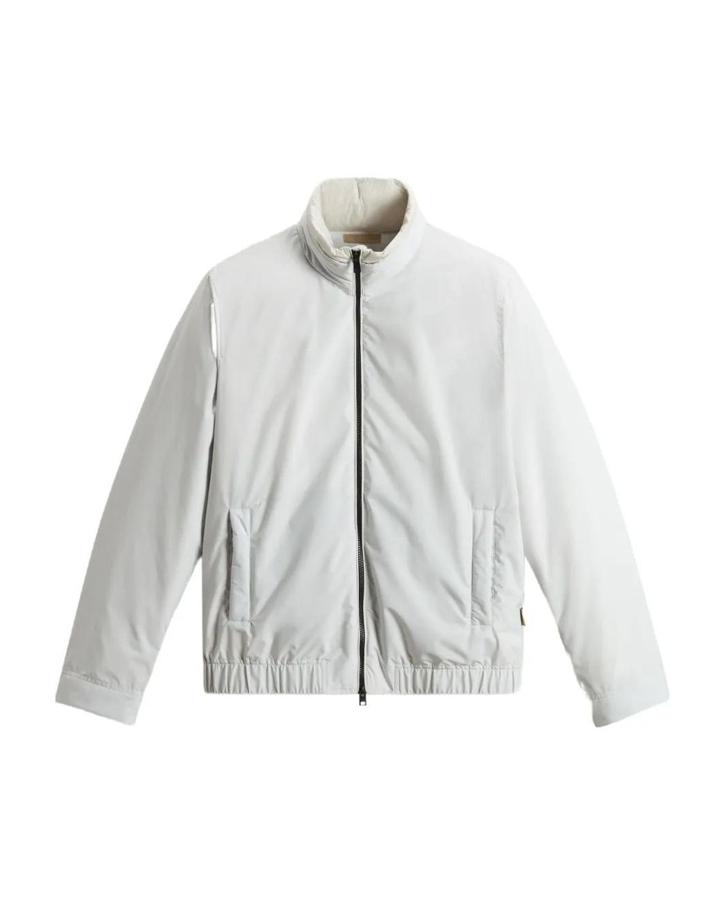 Woolrich White Quilted Zip-Front Bomber Jacket for men