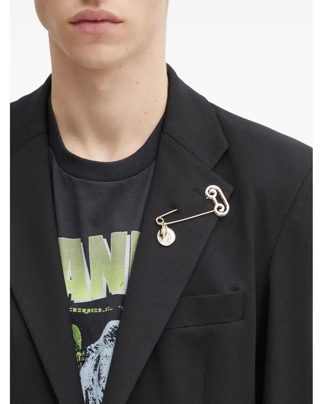 Aries Black Pin-Detail Blazer for men