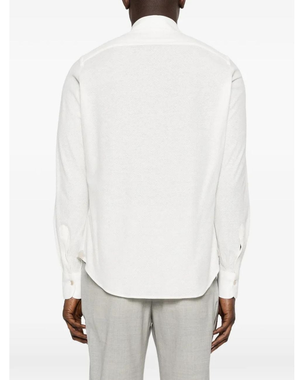 Eleventy White Textured Buttoned Shirt for men