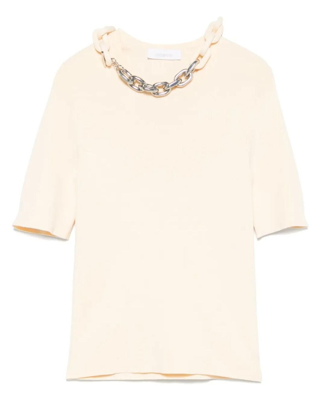 Rabanne Natural Chain Link-Detail Top