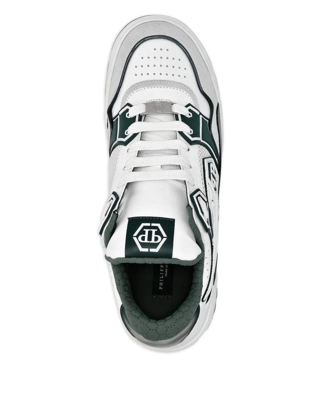 Philipp Plein Green Logo-Patch Low-Top Sneakers for men