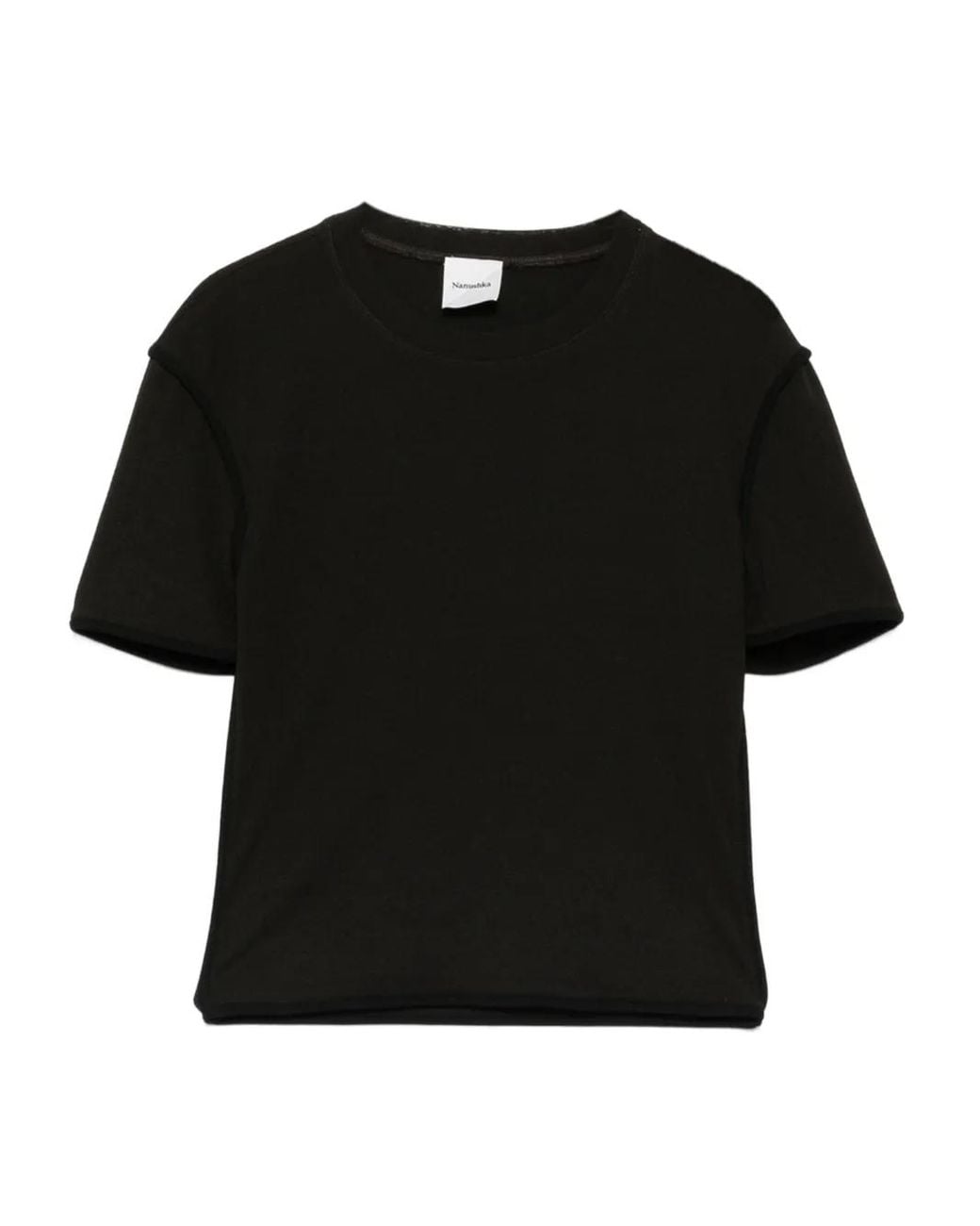 Nanushka Black Sabelle Short-Sleeved Top