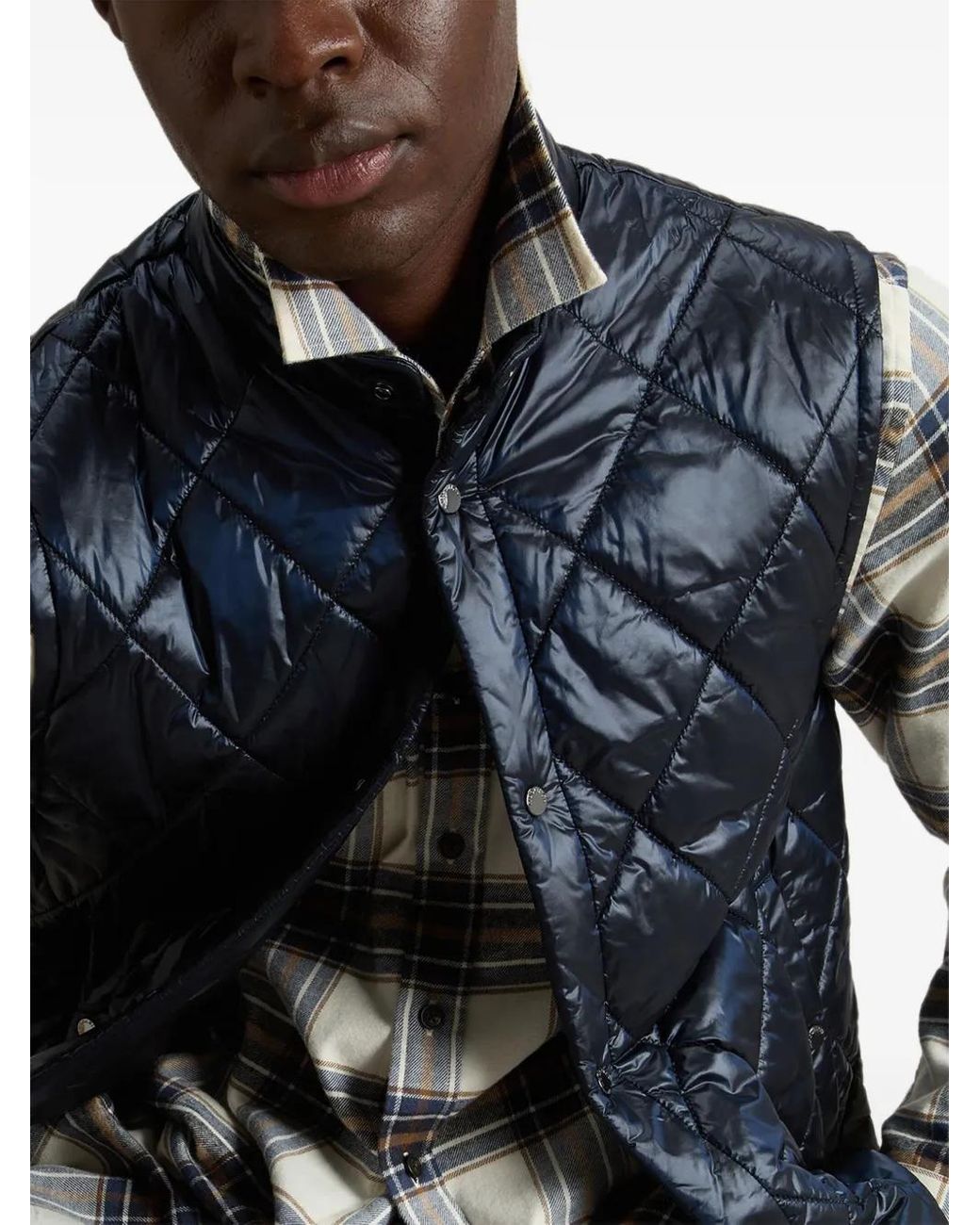 Woolrich Blue Diamond-Quilting Vest for men