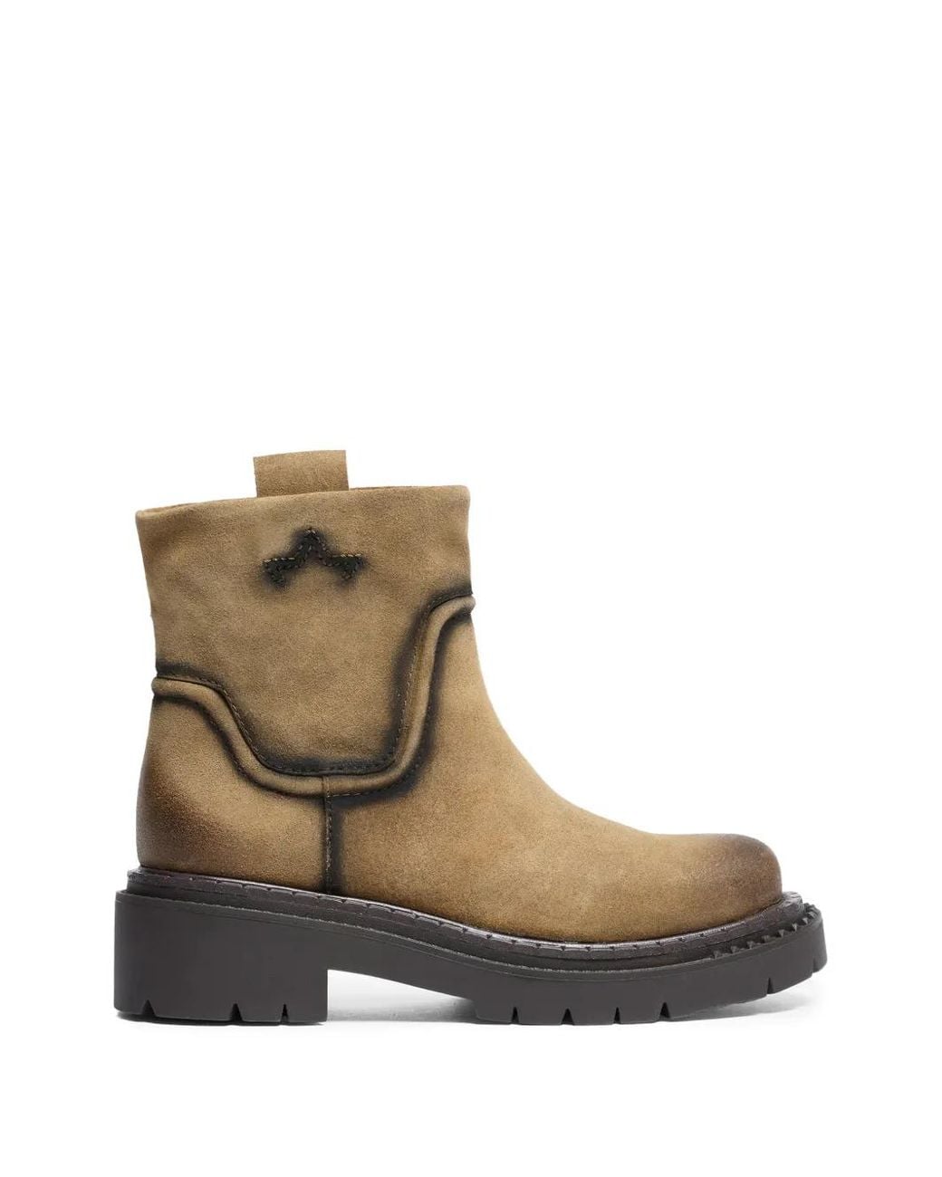 Ash Brown Duffie Leather Ankle Boots