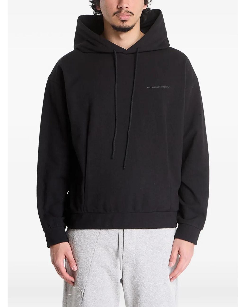 Post Archive Faction PAF Black Logo-Detail Hoodie for men