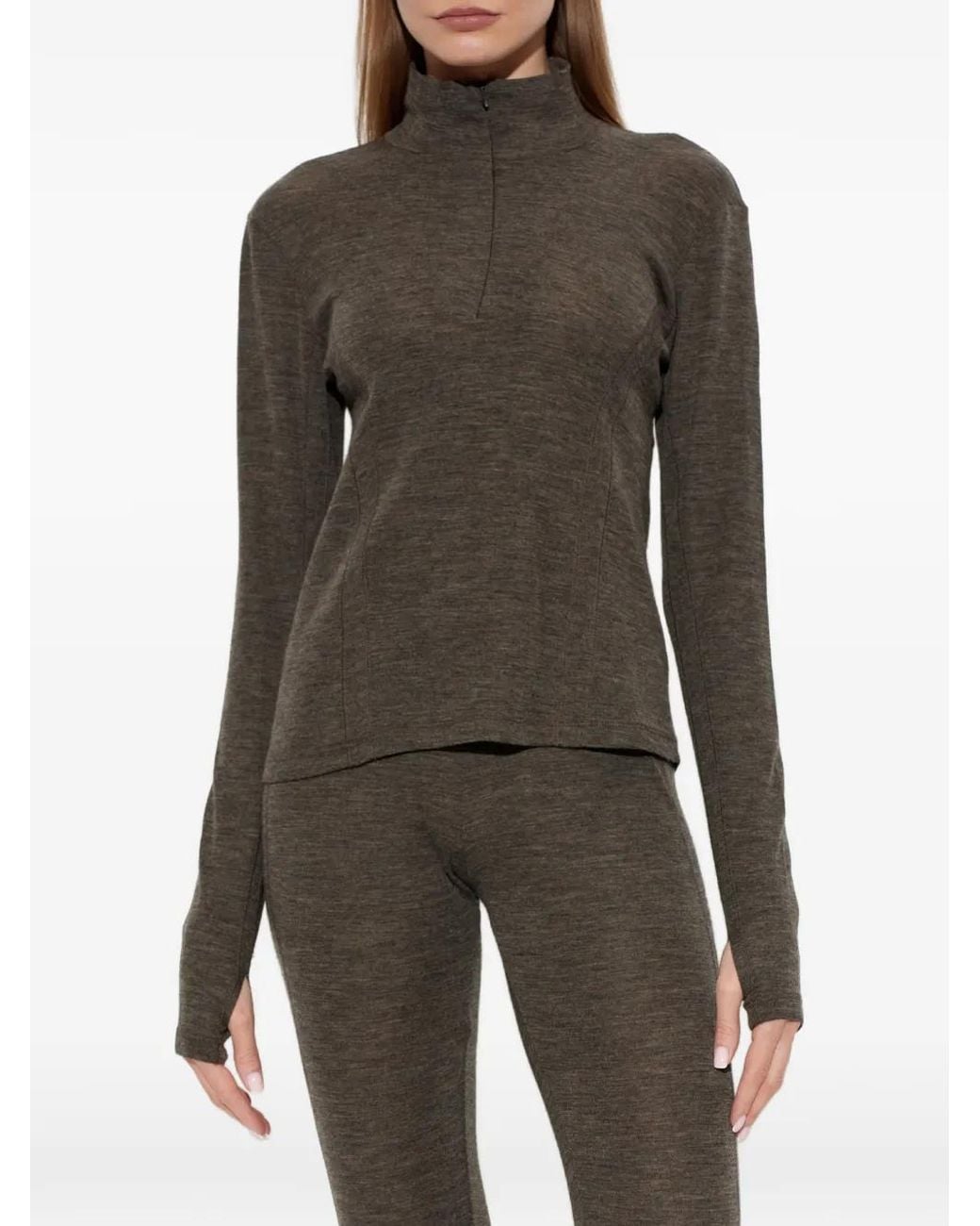Rethinkit Studios Black Half-Zip Turtleneck Top