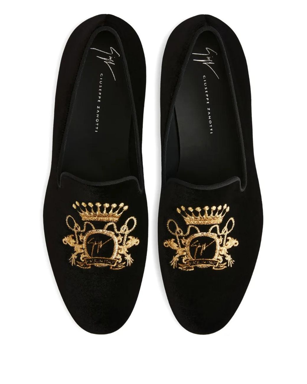 Giuseppe Zanotti Black Terence Embroidered Loafers for men