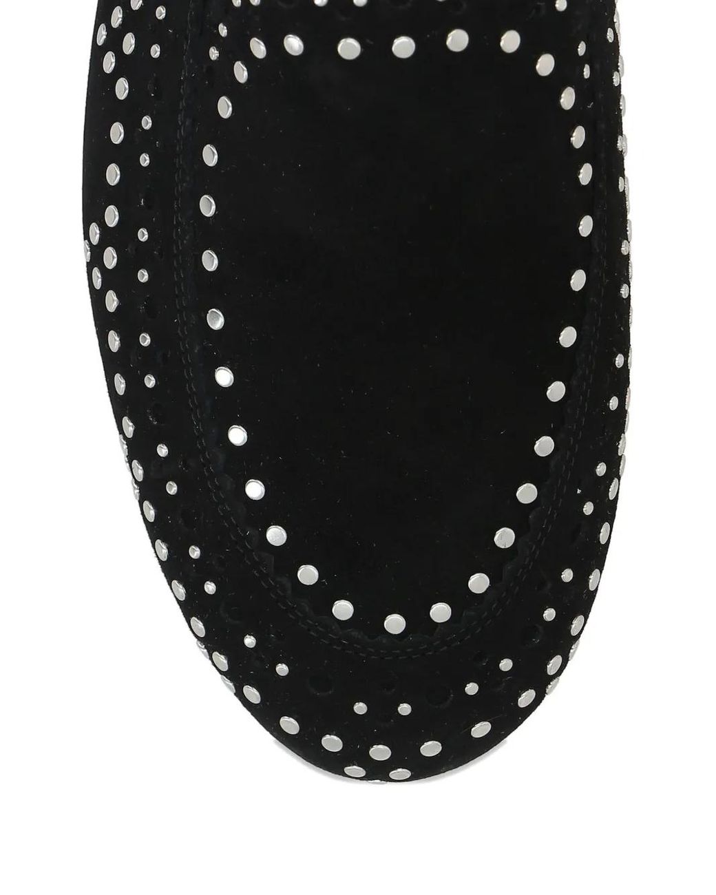 Aquazzura Black Studded Flat Shoes
